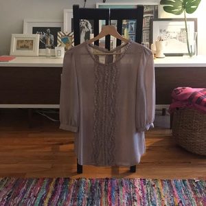 Slightly Sheer Ruffled Blouse
